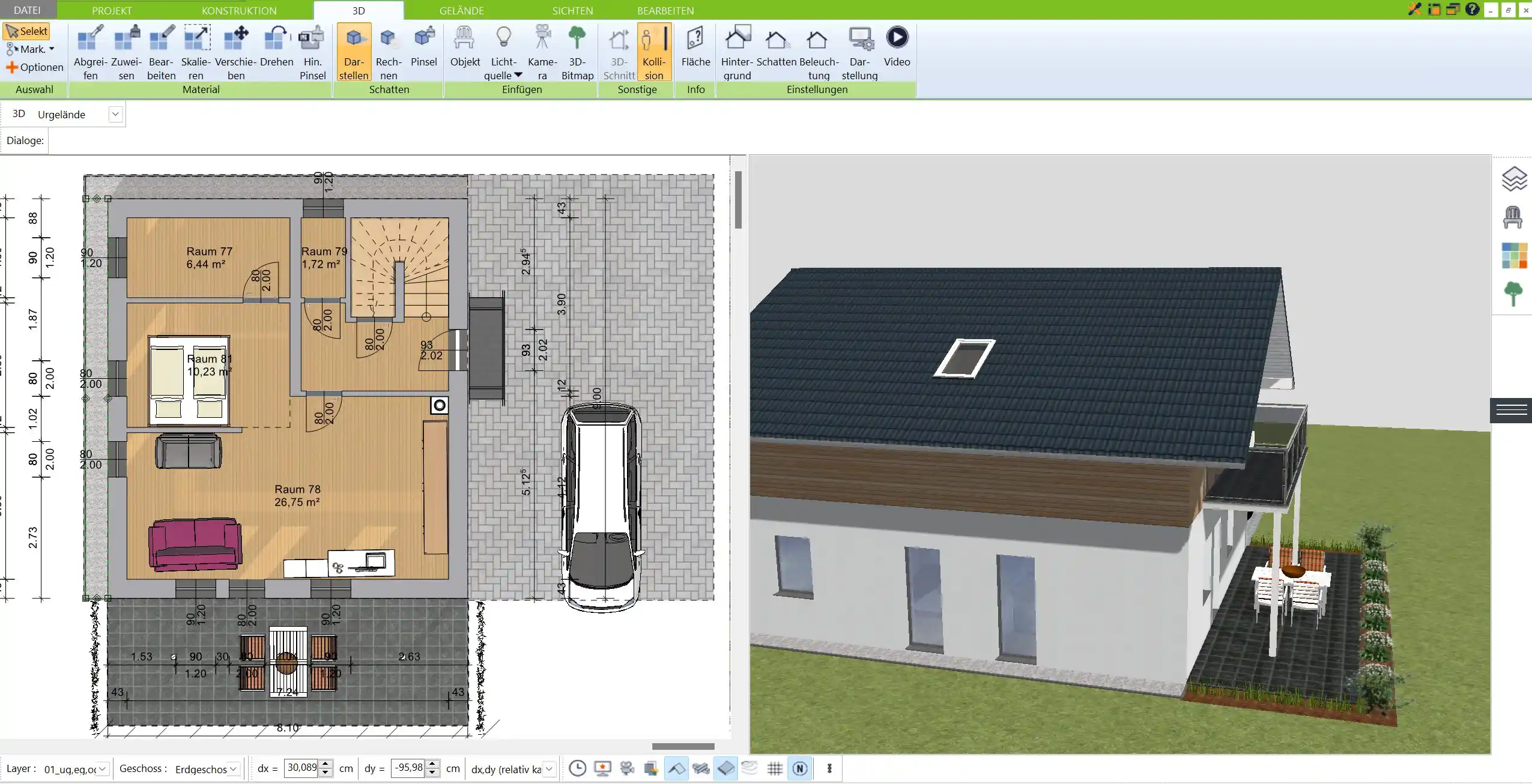 Benutzeroberfläche des 3D Architekten Übersicht über die intuitive Benutzeroberfläche für eine einfache Navigation