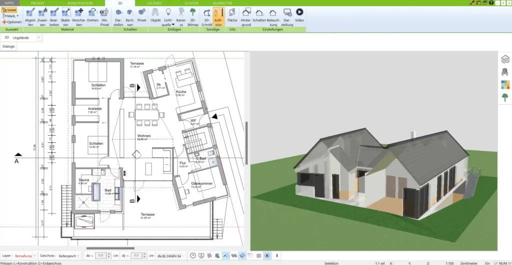 Grundriss erstellen mit der 3D Architekt Software von Immocado