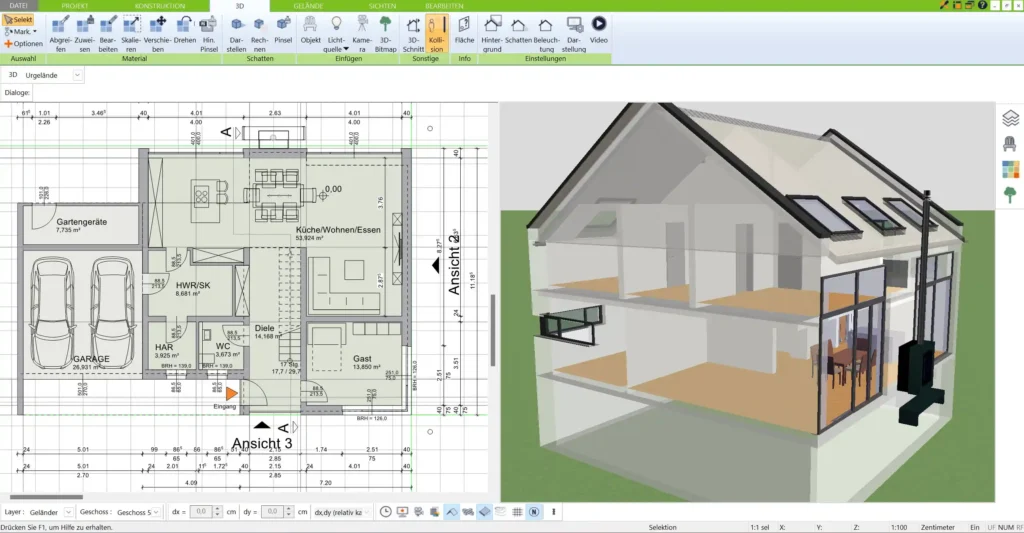 Realistische 3D-Visualisierung von Wohnräumen