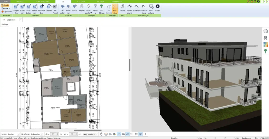 Verschiedene Planungsvarianten mit der Layer-Funktion vergleichen und flexibel anpassen