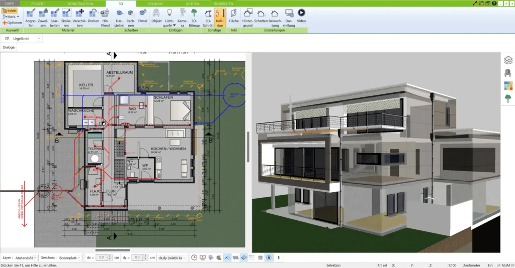 Der 3D Architekt von Immocado ist die ideale Hausplaner Software für private Bauherren