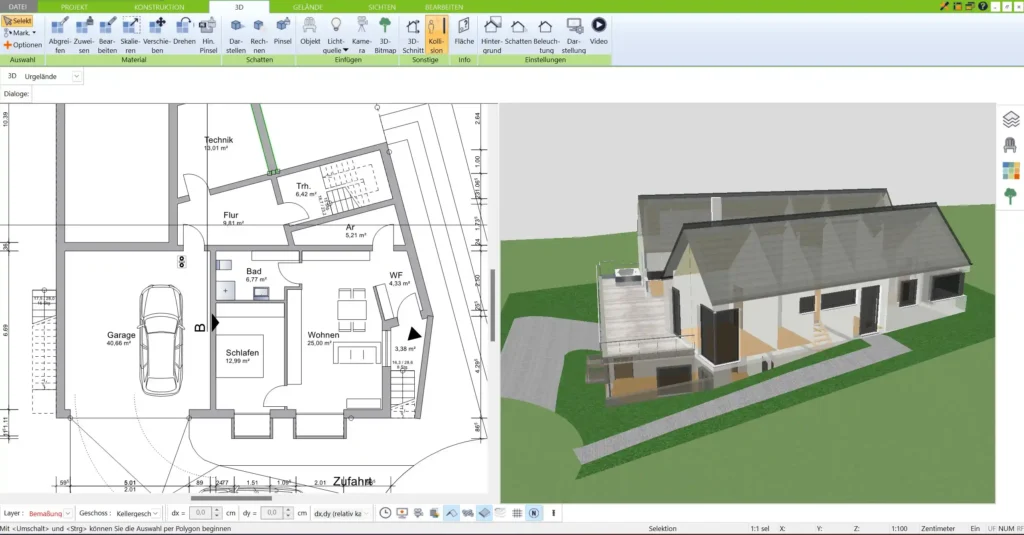 Exakte 2D-Grundrisse und präzise 3D-Visualisierungen mit dem 3D Architekt von Immocado