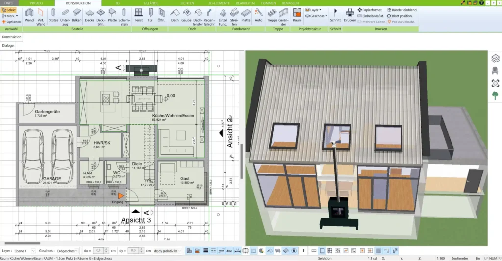 Geländerplanung in 2D mit dem 3D Architekt von Immocado