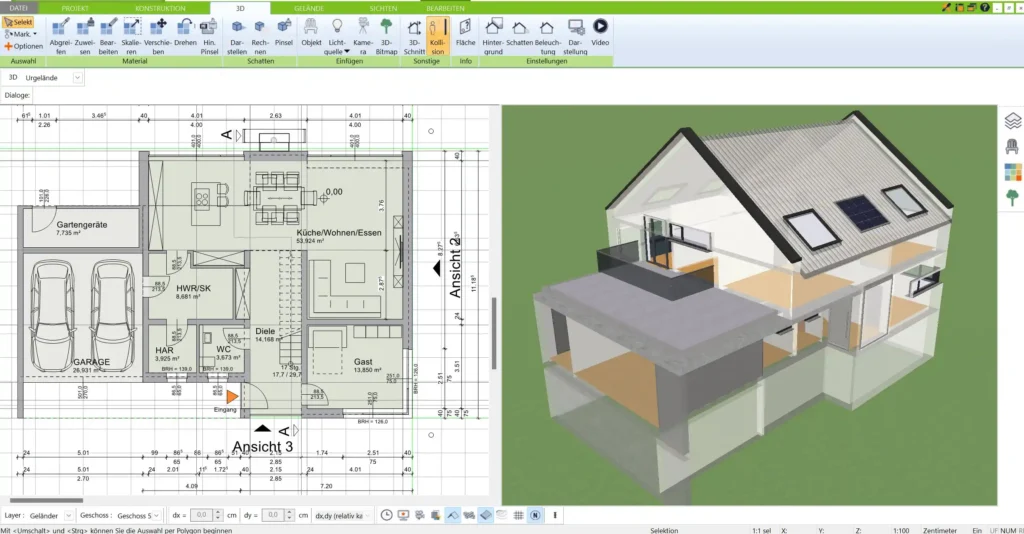 Haus zeichnen & in 2D/3D visualisieren mit dem 3D Architekt von Immocado