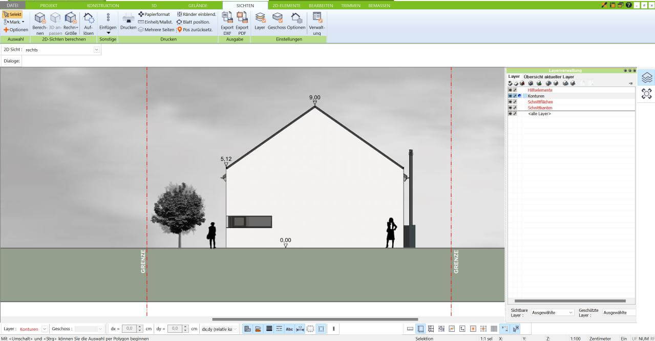 Höhenkoten im 3D Architekt von Immocado