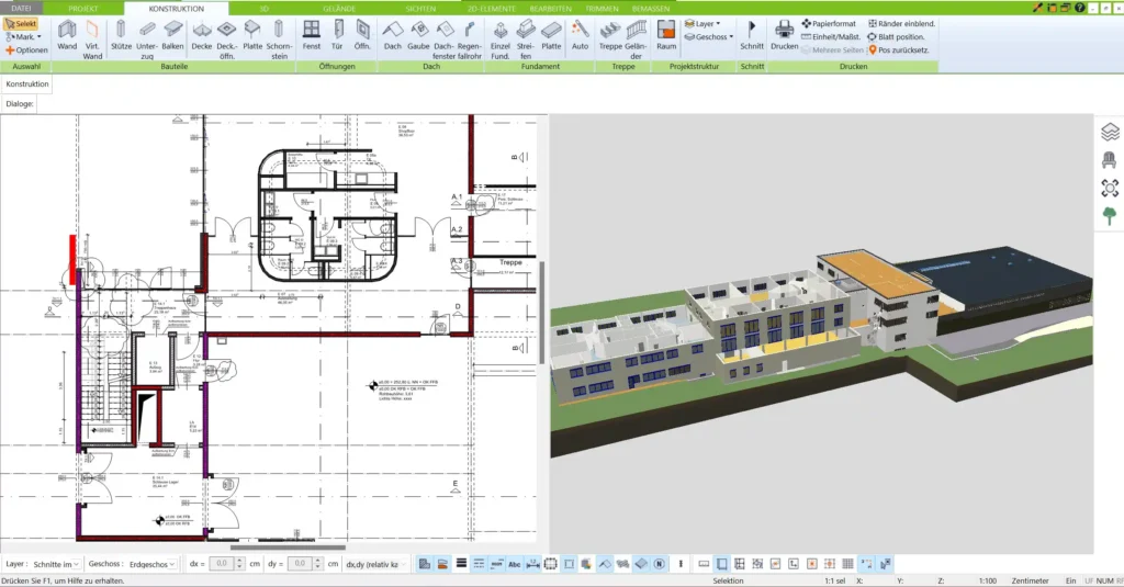 Mit dem 3D Architekt von Immocado lassen sich alle Arten von Projekten virtuell planen