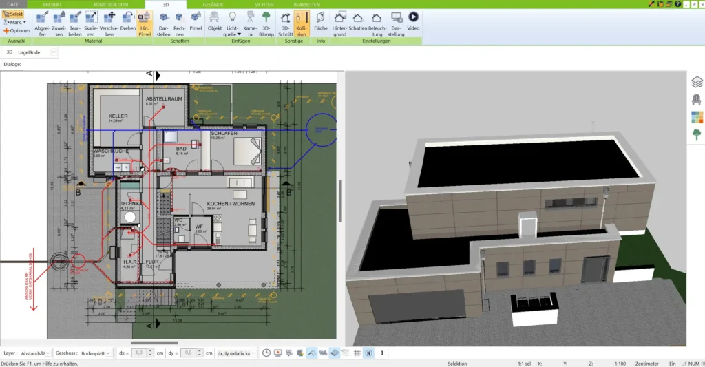 Passivhaus mit dem 3D Architekt von Immocado virtuell planen