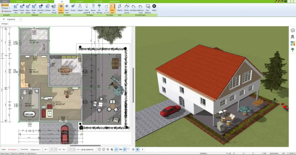 Anpassung der Wandstärke im 3D Architekt – wichtig für die Planung von energieeffizienten Lehmwänden