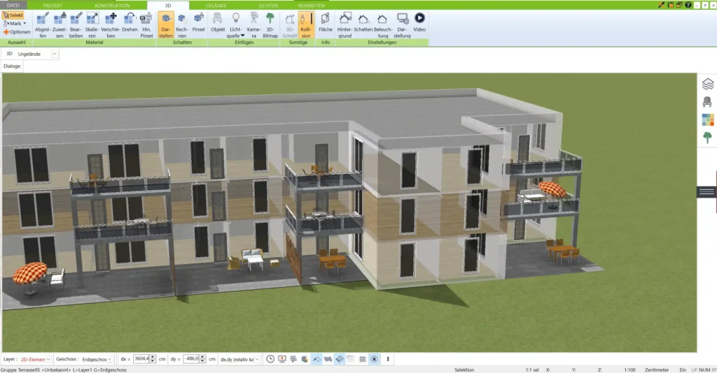 Bringen Sie Ihr Nullenergiehaus zum Leben Mit der fotorealistischen 3D-Visualisierung des 3D Architekt von Immocado sehen Sie Ihr Projekt realistisch und detailgetreu