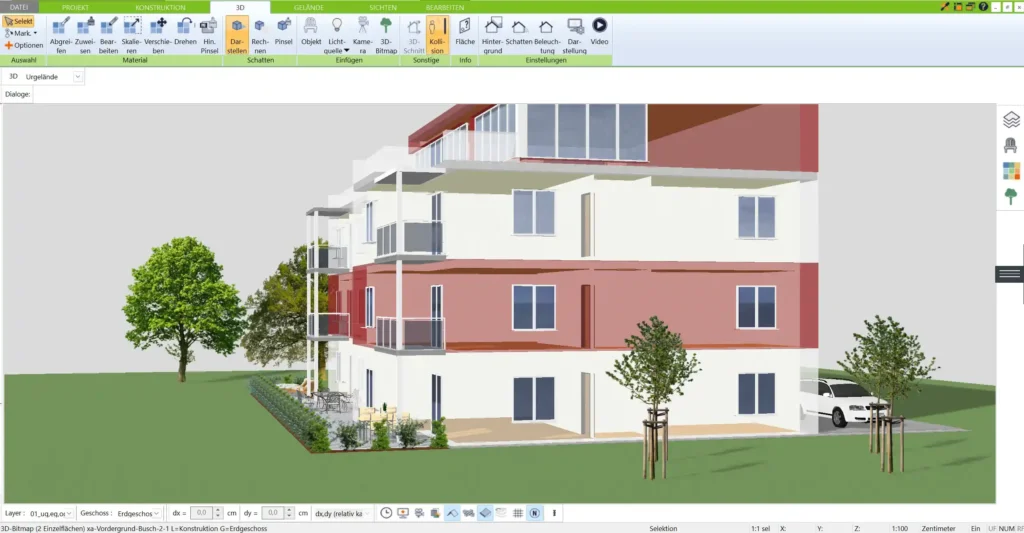 Bringen Sie Ihr Nullenergiehaus zum Leben Mit der fotorealistischen 3D-Visualisierung des 3D Architekt von Immocado sehen Sie Ihr Projekt realistisch und detailgetreu