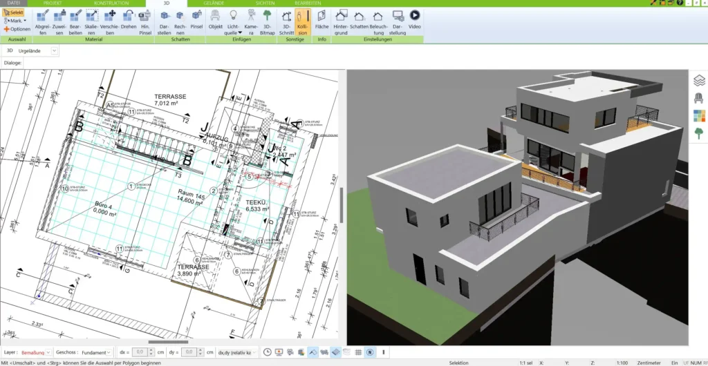 Den Grundriss in 3D erleben – ein realistischer Eindruck vom Raumgefühl.