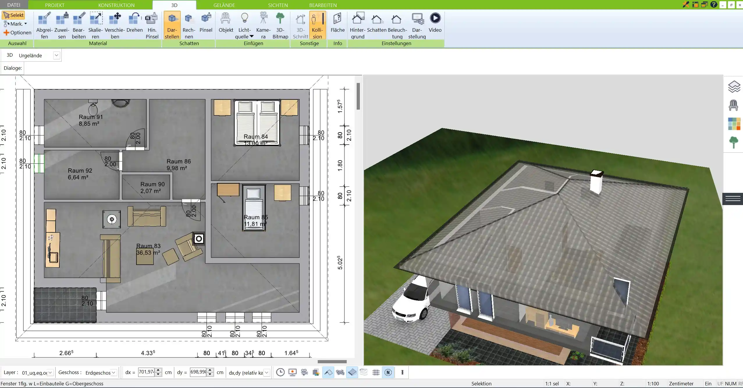 Der erste Schritt in der Planung Erstellen Sie den Grundriss in der 2D-Ansicht mit der 3D Architekt Software von Immocado