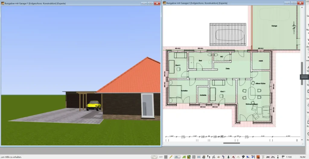 Der erste Schritt zum Traumhaus Mit dem 3D Architekt in der 2D-Ansicht die Wände und Räume festlegen