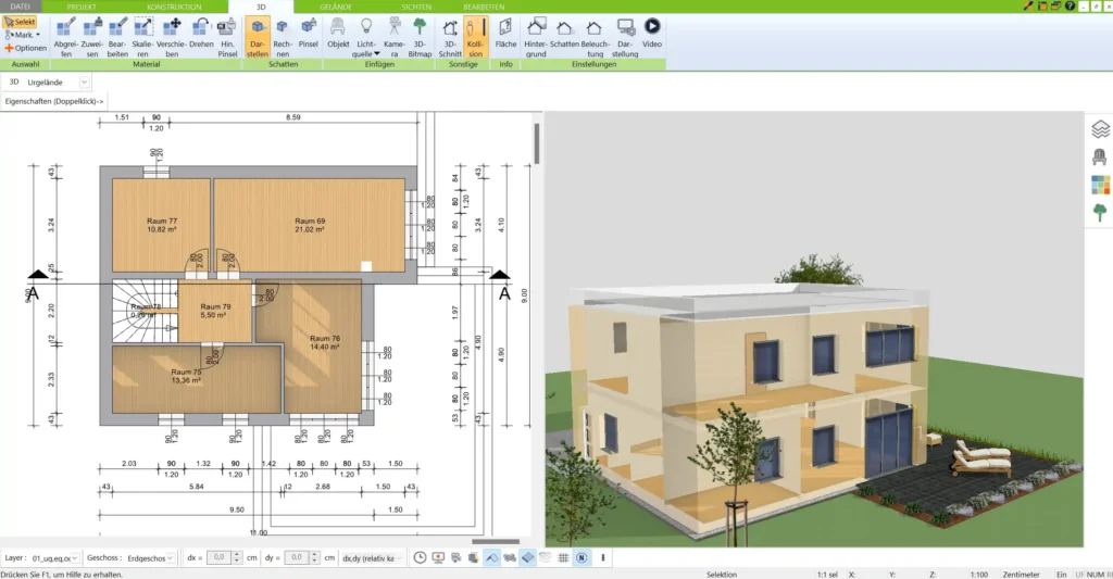 Detaillierte Grundrissplanung im 3D Architekt – Mehr als nur Inspiration Planung von Haus und Garten bis ins kleinste Detail