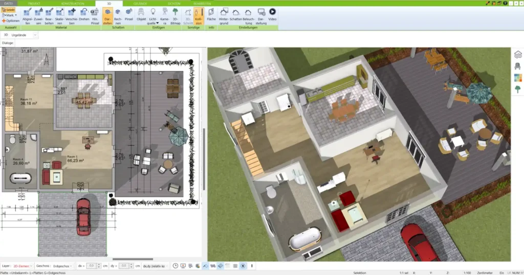 Effiziente Raumaufteilung für kleine Häuser – Multifunktionale Räume im 3D Architekt planen, um den begrenzten Platz optimal zu nutzen