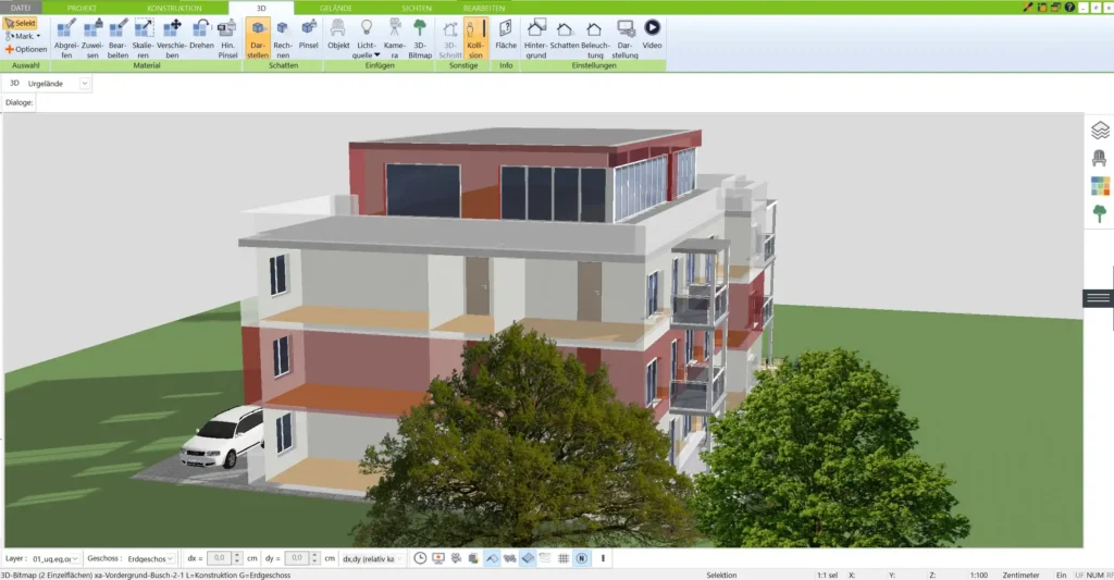 Erleben Sie Ihr Atriumhaus in fotorealistischer Darstellung und optimieren Sie jedes Detail