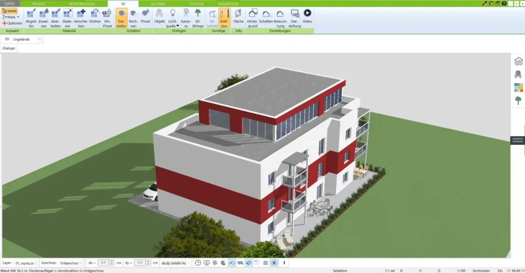 Erleben Sie Ihr geplantes Zuhause realistisch in 3D – fotorealistische Ansichten helfen Ihnen, jedes Detail Ihres Winkelbungalows zu perfektionieren