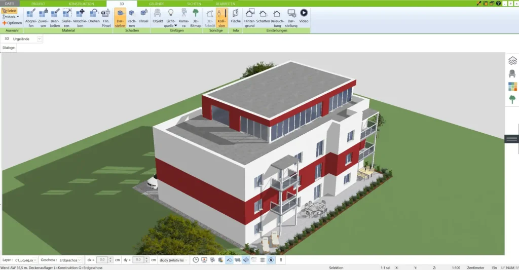 Erleben Sie Ihre Planung in realistischer 3D-Ansicht und gewinnen Sie einen fotorealistischen Eindruck Ihres Designerhauses