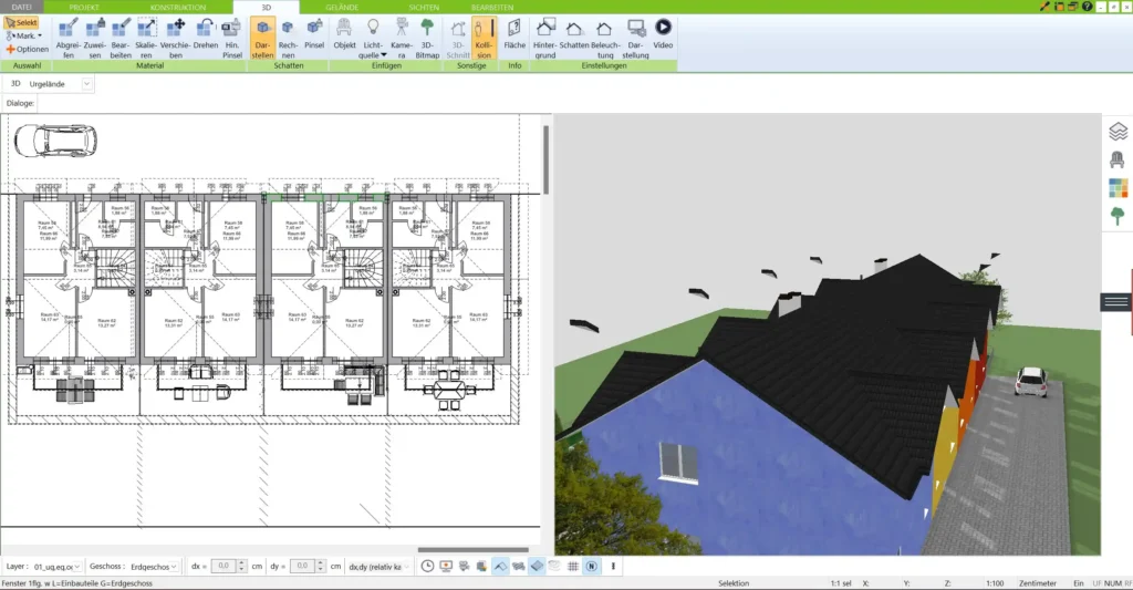 Erstellen Sie Grundrisse intuitiv in 2D und 3D – mit benutzerfreundlichen Werkzeugen im 3D Architekt von Immocado