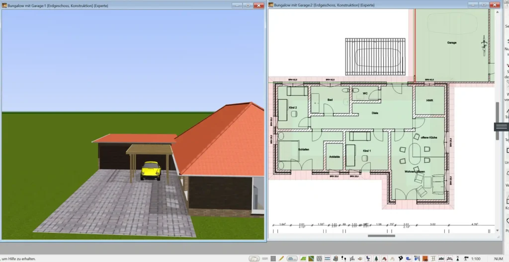 Grundriss des Carports erstellen – Zeichnen Sie den Grundriss präzise in 2D mit den exakten Maßen