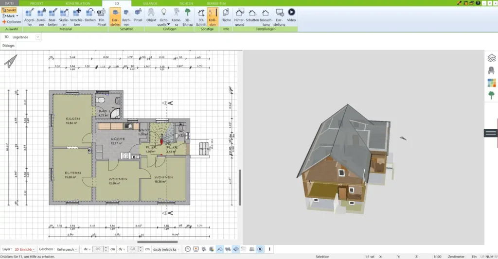 Grundrissplanung eines kleinen Hauses in 2D – Der erste Schritt zur Gestaltung eines Tiny Houses Außenmaße und Raumaufteilung festlegen