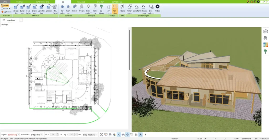 Im Vergleich zu Chief Architect ist der 3D Architekt eine preisgünstige Alternative, die dennoch professionelle Werkzeuge bietet