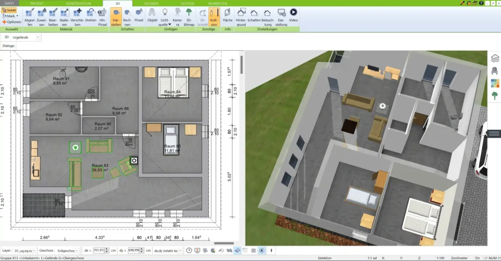 Mit dem 3D Architekt können Sie präzise Maße Ihres Wohnmobils oder Wohnwagens eingeben, um den Grundriss exakt zu erstellen