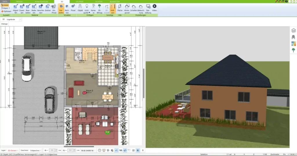 Mit dem 3D Architekt lassen sich auch mehrstöckige Treppenhäuser präzise planen und berechnen