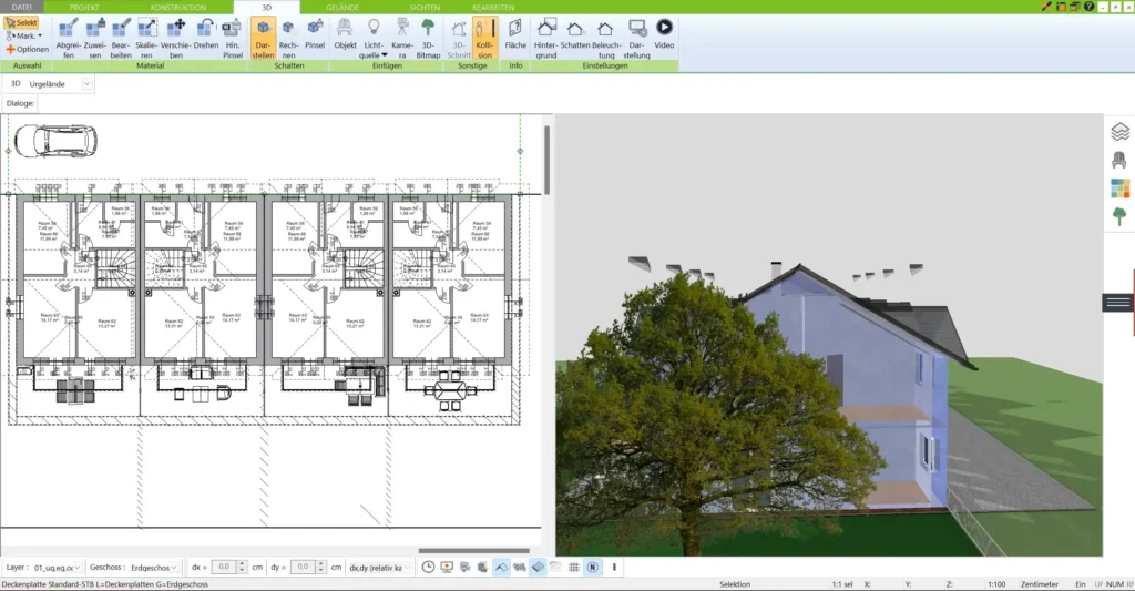 Mit dem 3D Architekt von Immocado Grundrisse einfach und flexibel in 2D und 3D gestalten