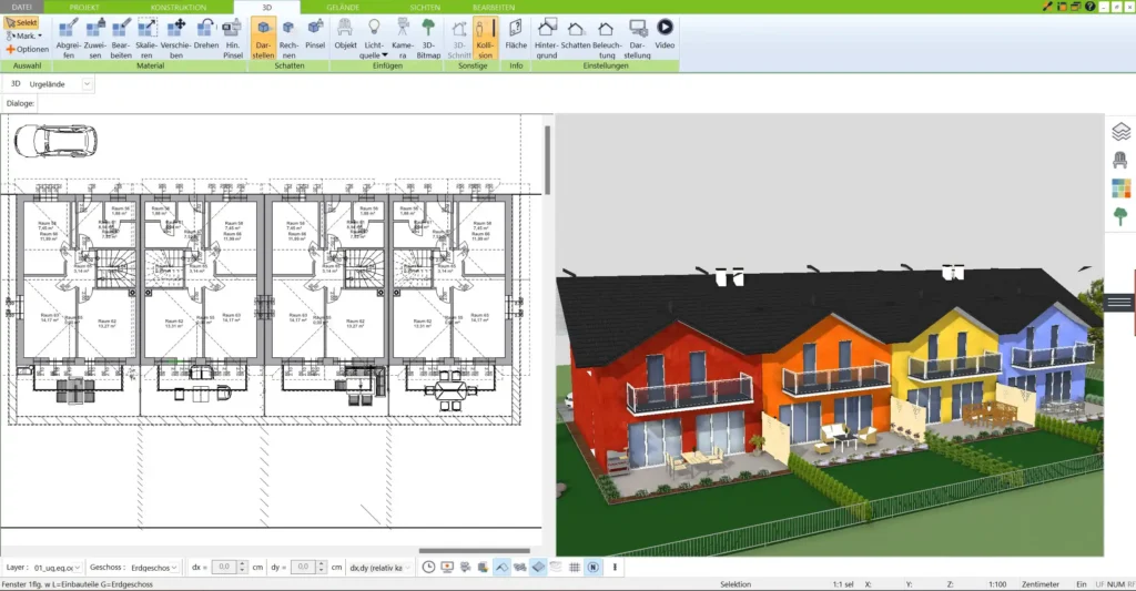 Mit dem 3D Architekt von Immocado gestalten Sie Grundrisse mühelos – schnell und übersichtlich in 2D und lebendig in 3D