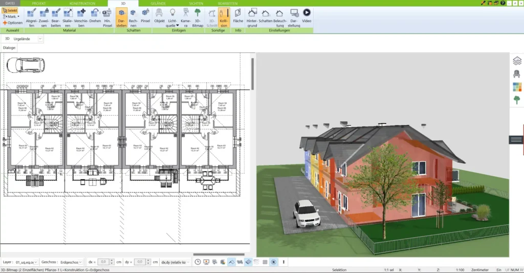 Mit dem 3D Architekt von Immocado gestalten Sie Schwedenhaus-Grundrisse schnell und einfach in 2D und 3D