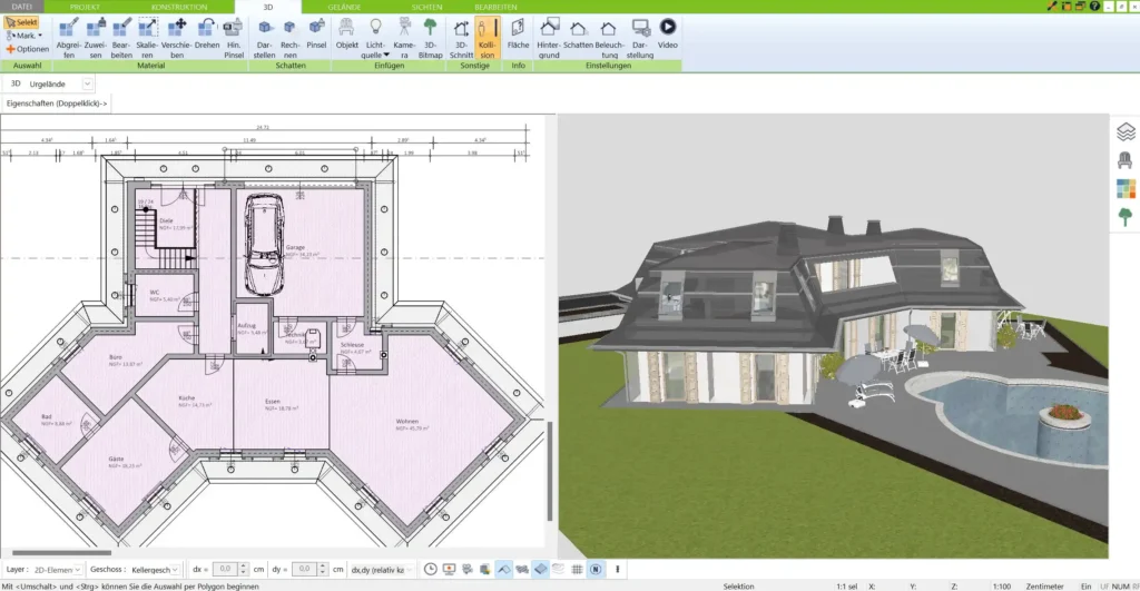 Mit dem 3D Architekten erstellte Baupläne Präzise Grundrisse und exakte Maßangaben für Bauprojekte