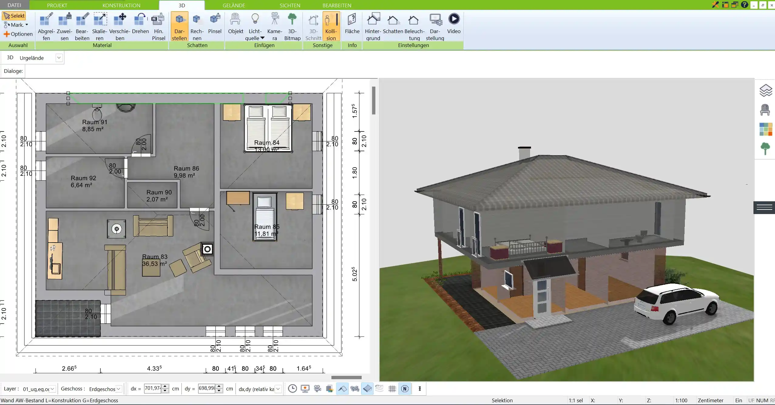 Realistische 3D-Visualisierung einer geplanten Jugendstilvilla mit dem 3D Architekt