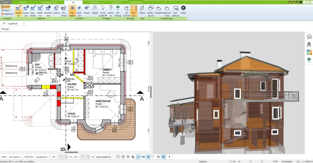 Vergleich der Funktionen Der 3D Architekt von Immocado bietet eine kostengünstige Alternative zu Revit