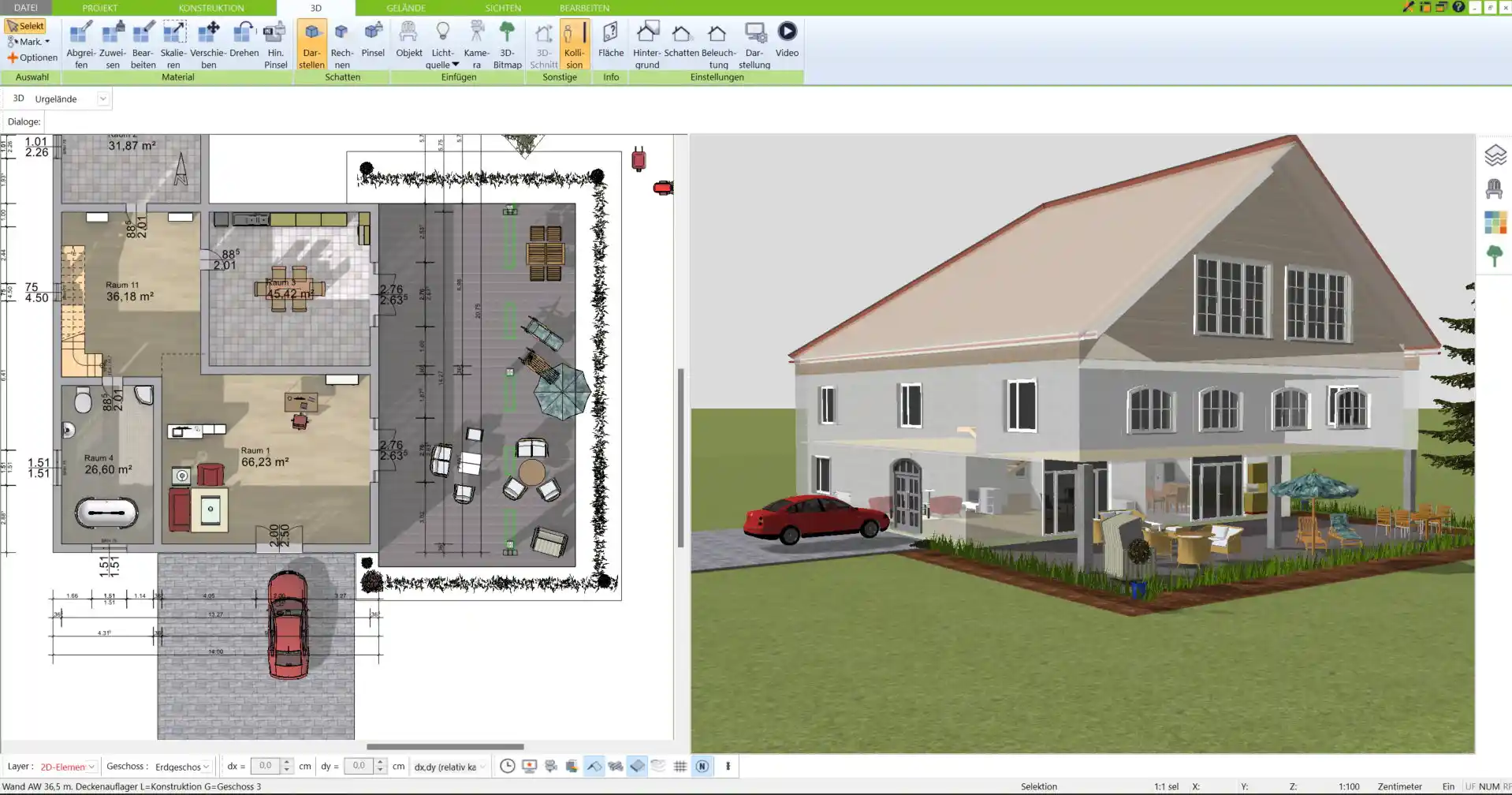 Grundrissplanung für den Dachausbau Professionell erstellt mit der 3D-Architekt-Software von Immocado