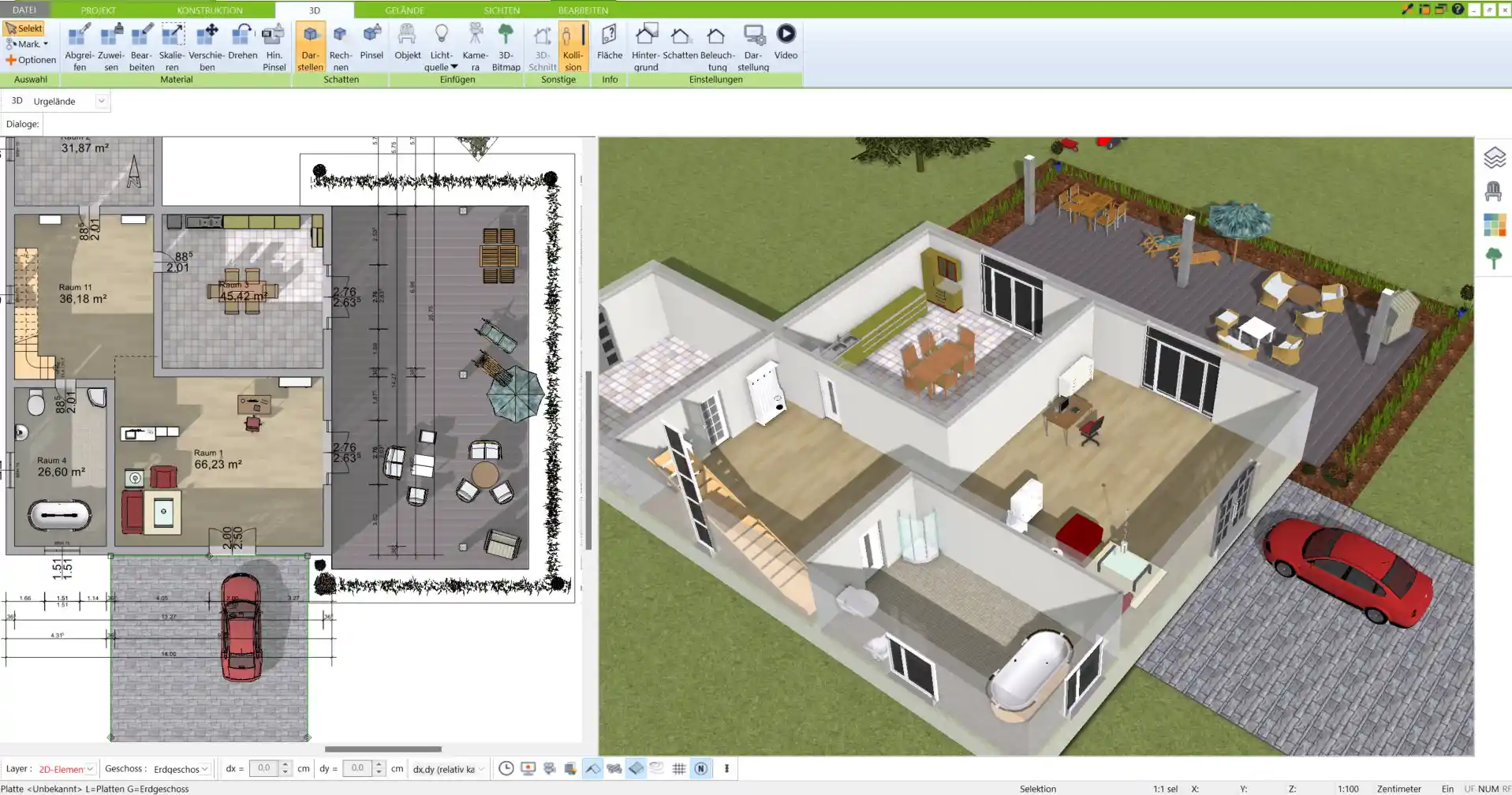 Grundrissplanung in 2D mit dem 3D Architekt von Immocado