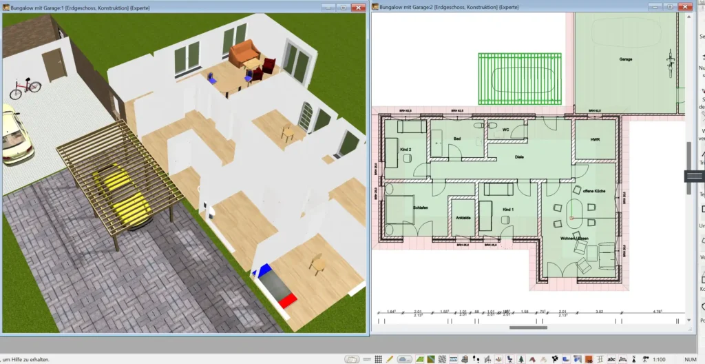 Grundrissplanung leicht gemacht – Beispiel eines Fertighauses mit dem 3D Architekt von Immocado