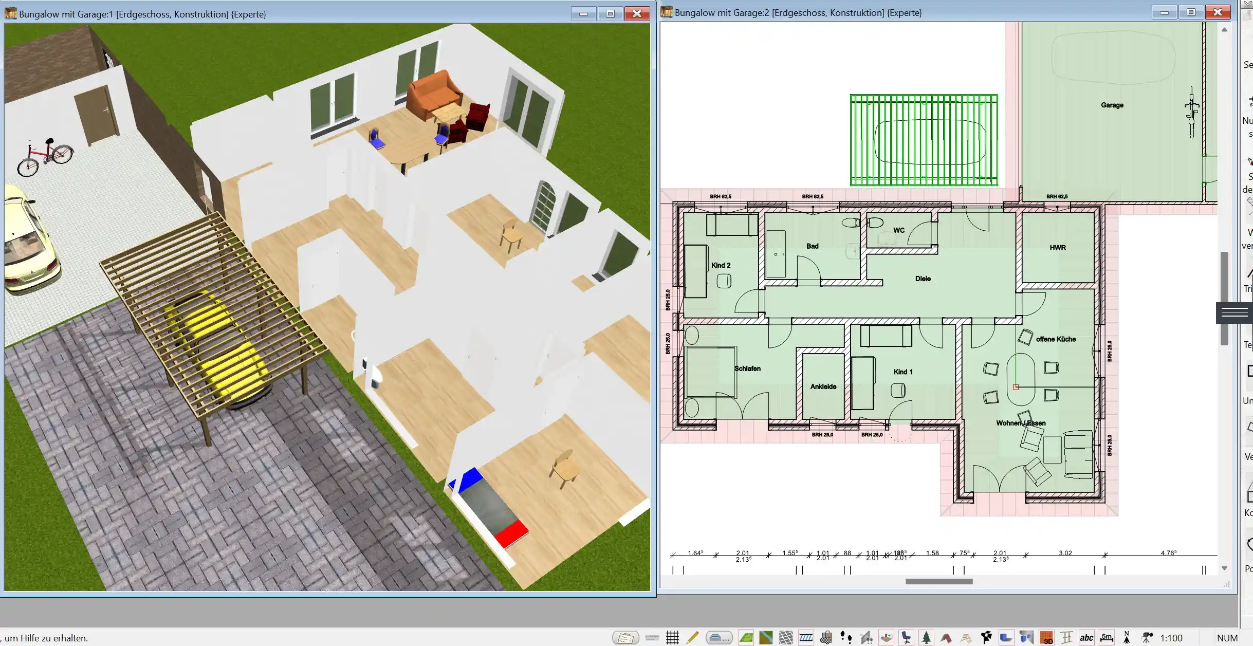 Grundrissplanung leicht gemacht – Beispiel eines Fertighauses mit dem 3D Architekt von Immocado