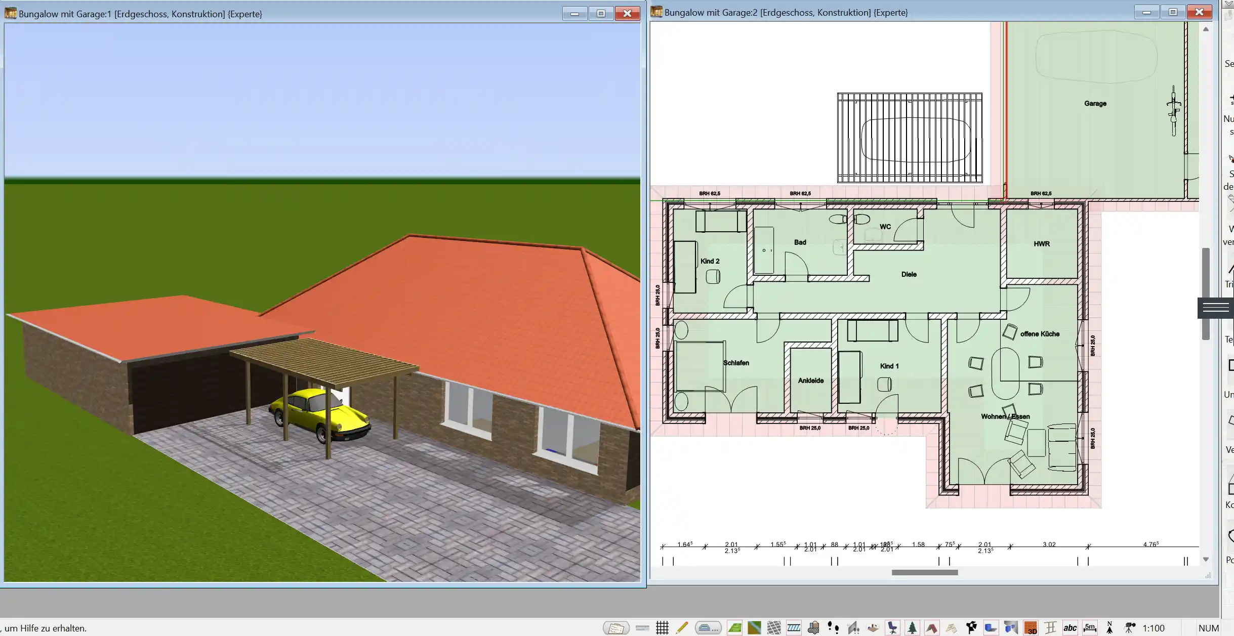 Visualisierung einer modernen Pergola – erstellt mit dem 3D Architekt von Immocado