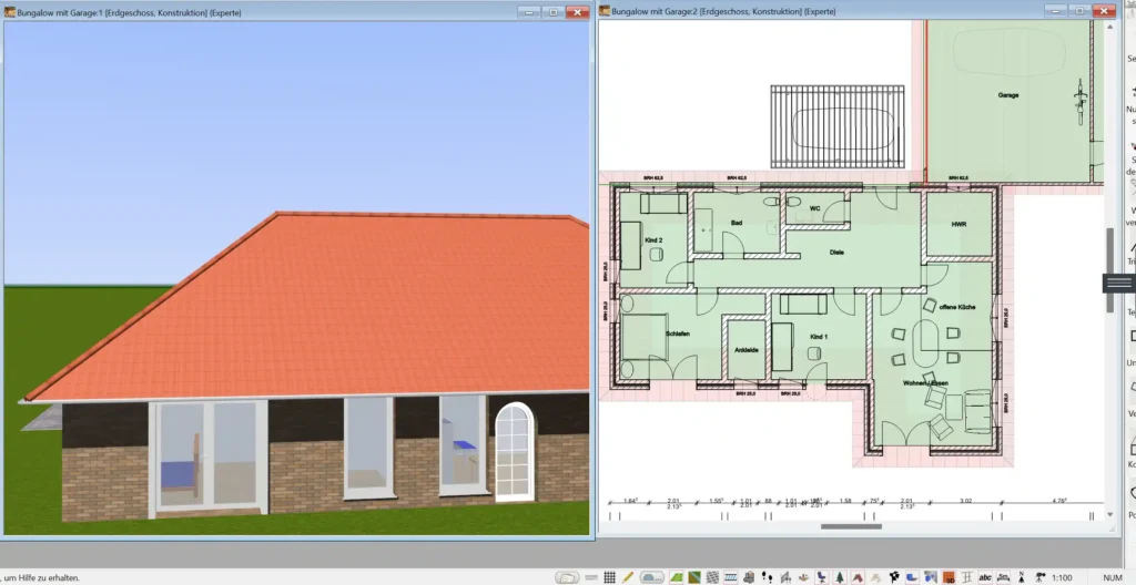 Visualisierung eines modernen Mehrgenerationenhauses – erstellt mit der 3D-Software von Immocado