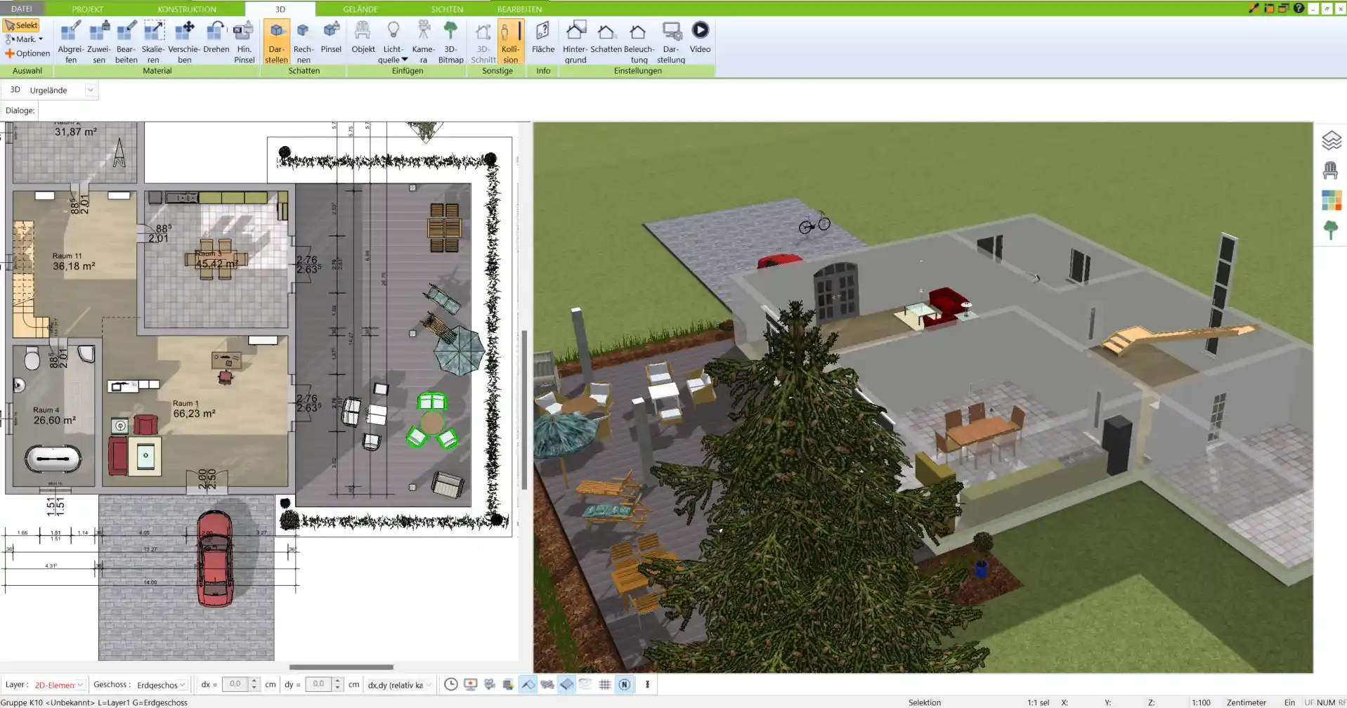 Wetterfest planen Simulation verschiedener Wetterbedingungen für Ihren Pavillon