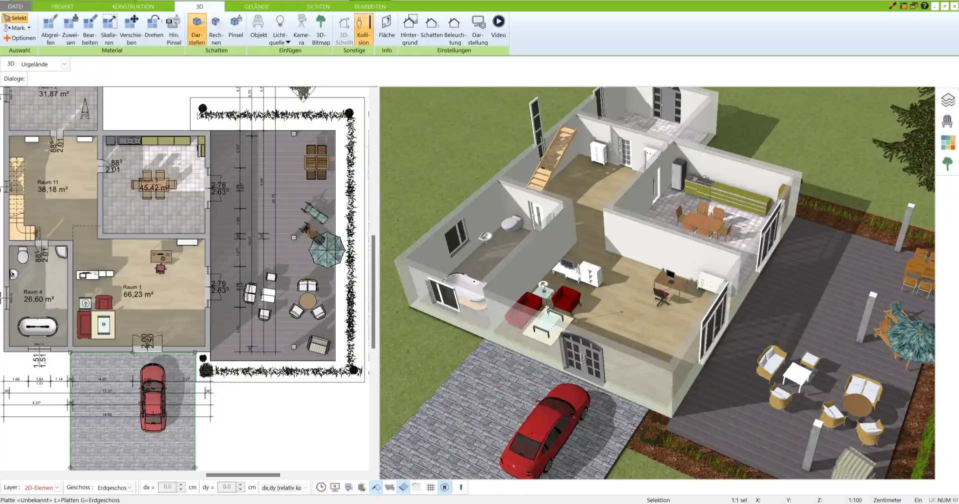 Raumaufteilung im Einfamilienhaus – Mit dem 3D Architekt von Immocado geplant