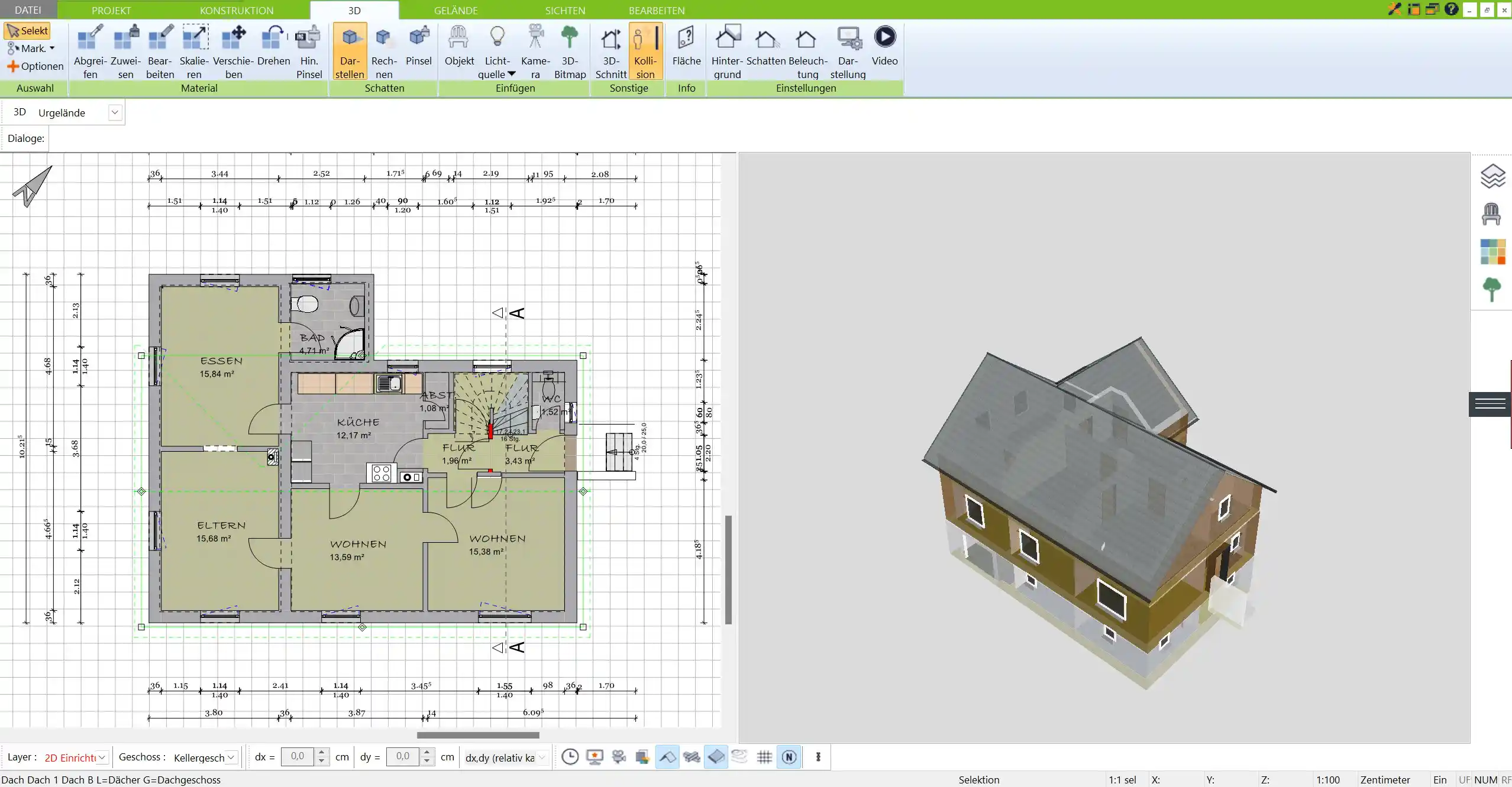 Virtuelle Planung eines Strohhauses Detaillierte Grundrissgestaltung mit der 3D-Architekt-Software von Immocado